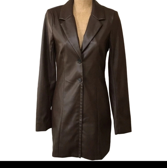Abercrombie & Fitch Vegan Leather Blazer Dress - Picture 1 of 8
